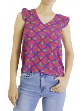 Maglia fantasia con volant Only